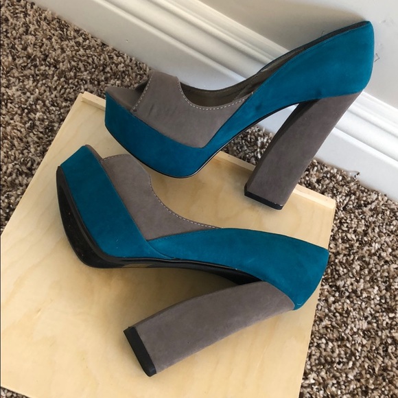 Open toe platform chunky heel pumps - Picture 4 of 4